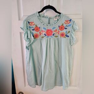 Women's Blu Pepper 1x spring blouseMint color